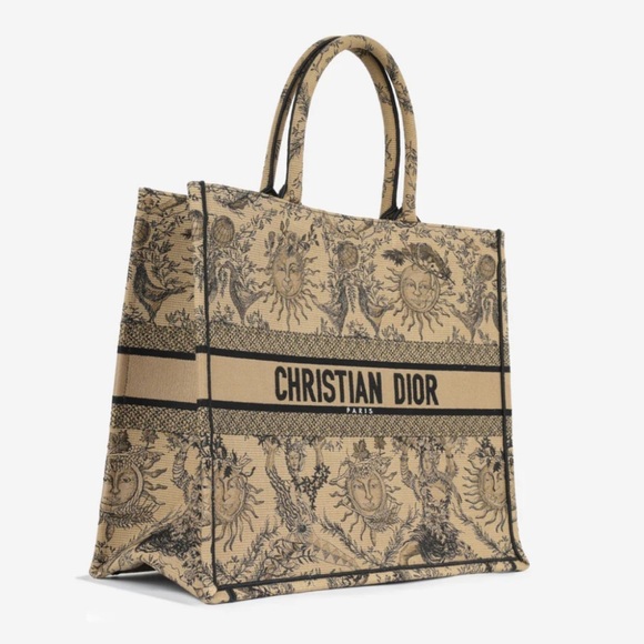 Dior NWT large book tote toile du soleil beige NEW 2023 - Picture 3 of 4